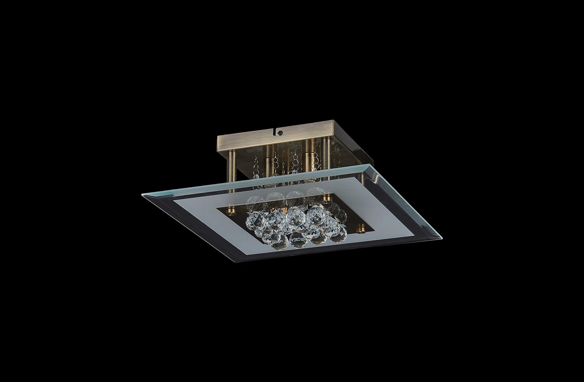 Delmar Crystal Ceiling Lights Diyas Ringed & Square Crystal Fittings